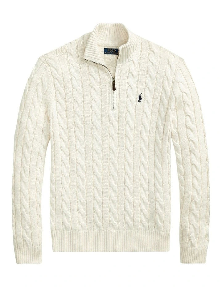 Polo Ralph Lauren Cable-Knit Cotton Quarter-Zip